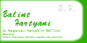 balint hartyani business card